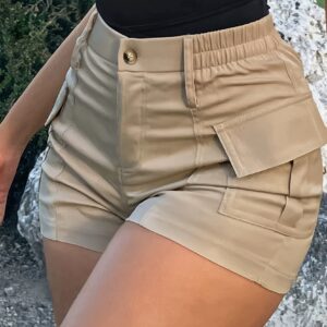 Chic Utility Pocket High Waist Denim Shorts
