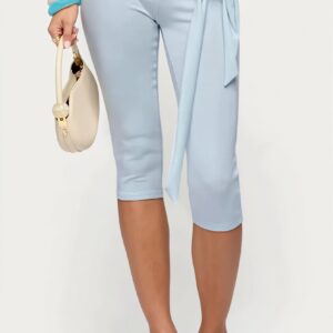 Sexy Low Rise Lace Up Stretchy Capri Pants