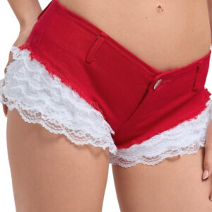 Sexy Layered Lace Patchwork Denim Shorts